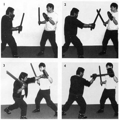 Focus mitts are used extensively in the kali boxer's preparatory training.